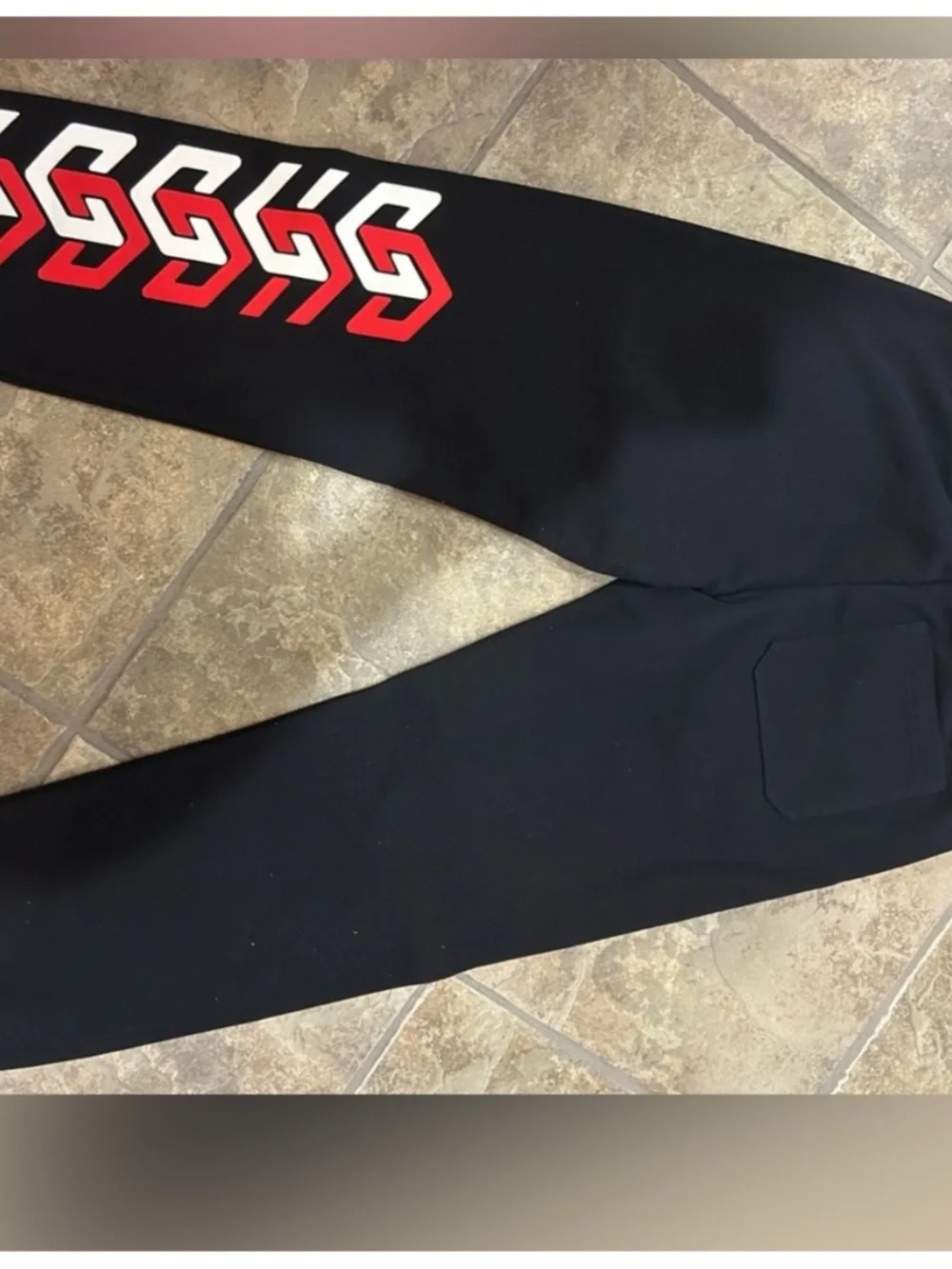 Gucci cotton red/white logo sweatpants size extra small fits small/medium